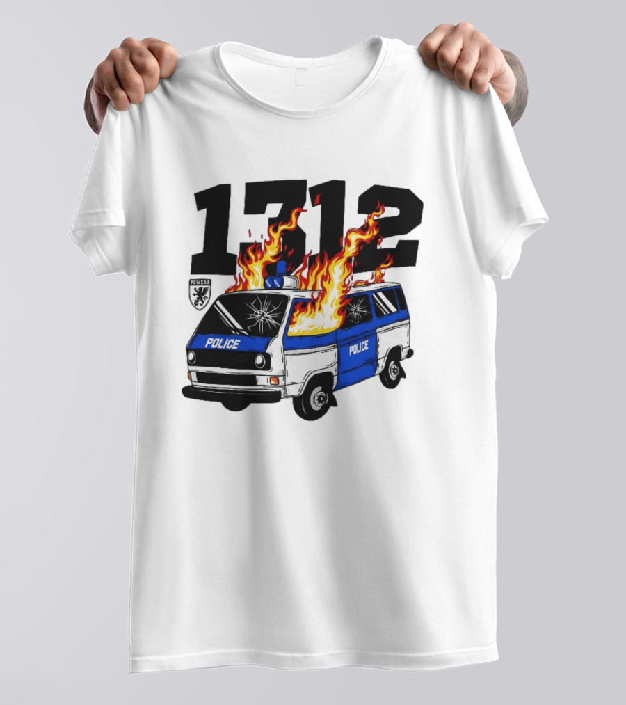 1312 Burning Police Van PGwear Anti Police T-Shirt