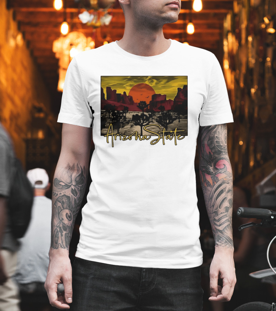 Arizona State Desert Sunset Landscape Scene T-Shirt
