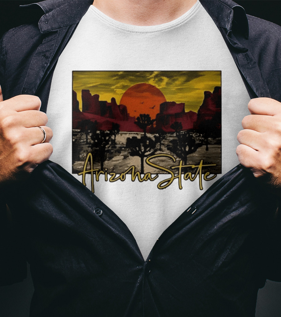 Arizona State Desert Sunset Landscape Scene T-Shirt