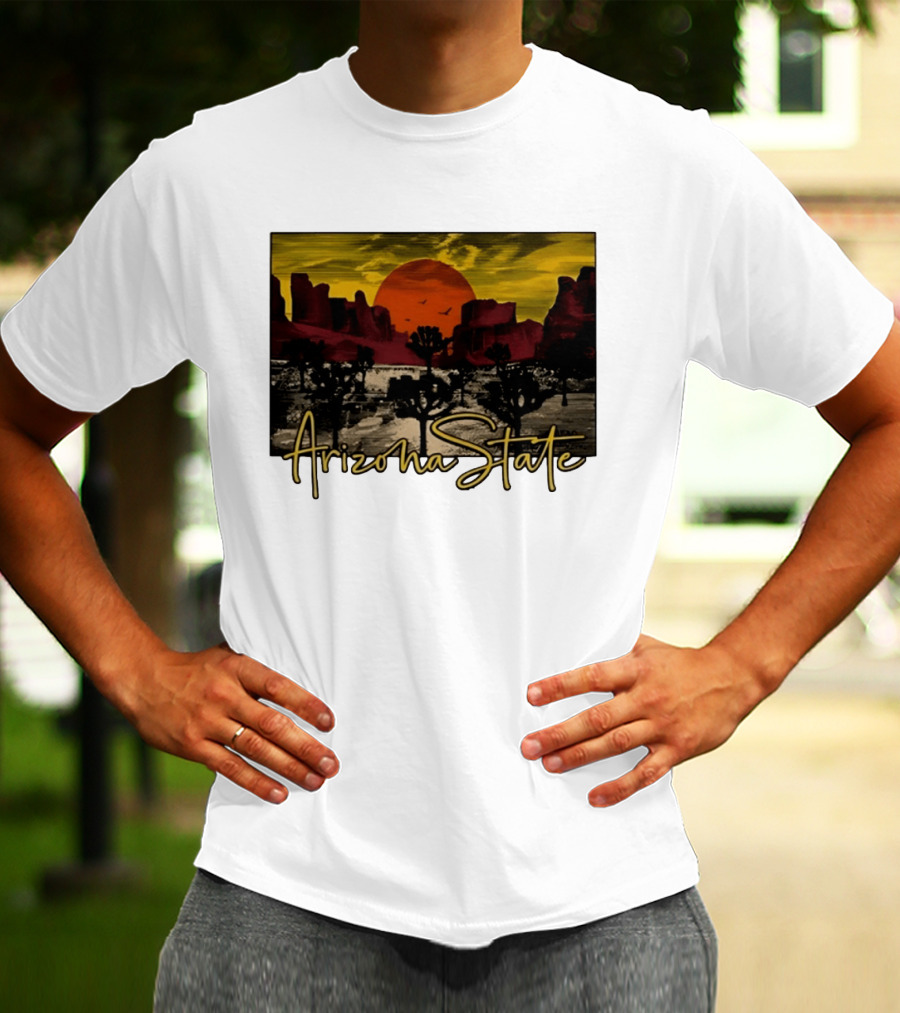 Arizona State Desert Sunset Landscape Scene T-Shirt