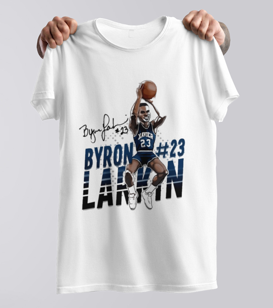 Byron Larkin #23 Xavier Basketball Hall Of Heroes T-Shirt