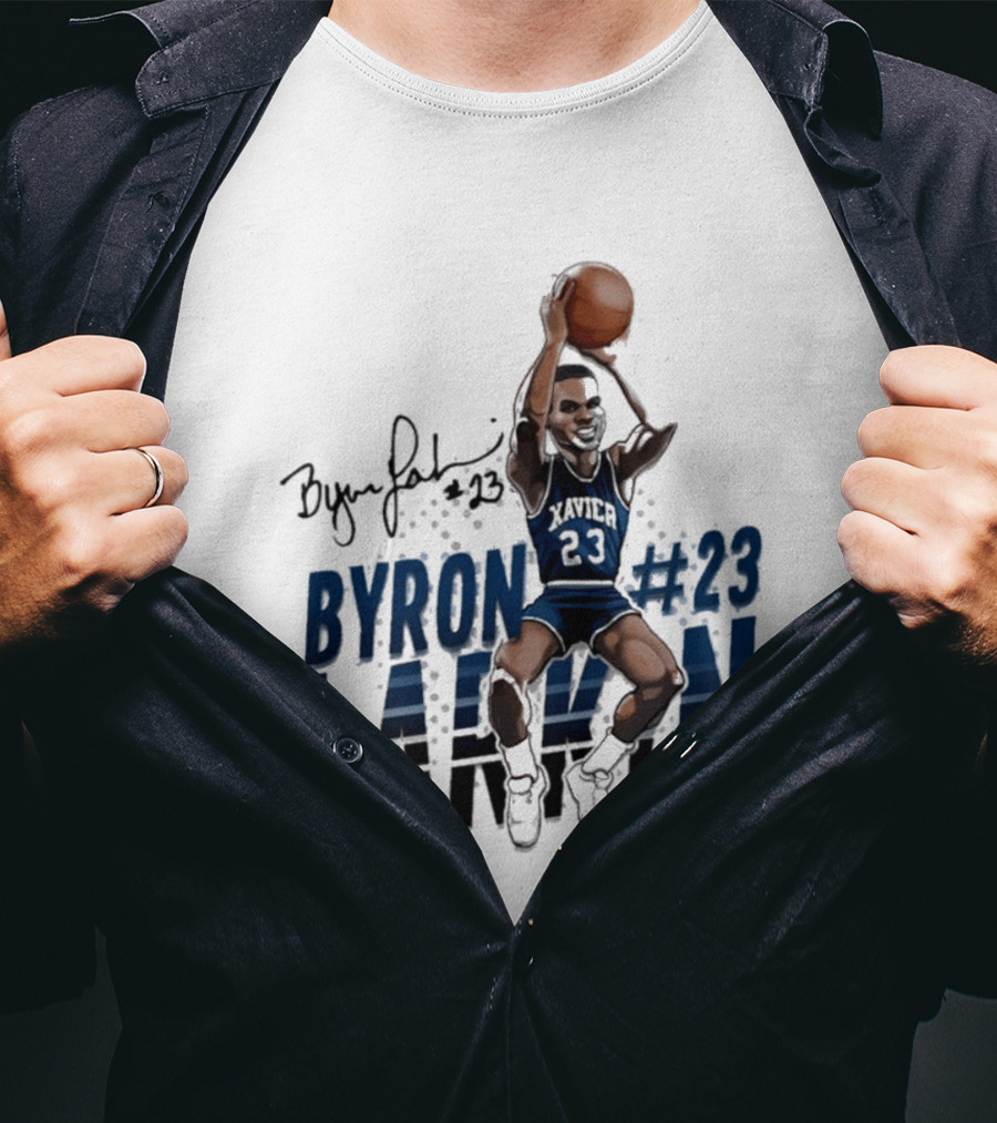 Byron Larkin #23 Xavier Basketball Hall Of Heroes T-Shirt