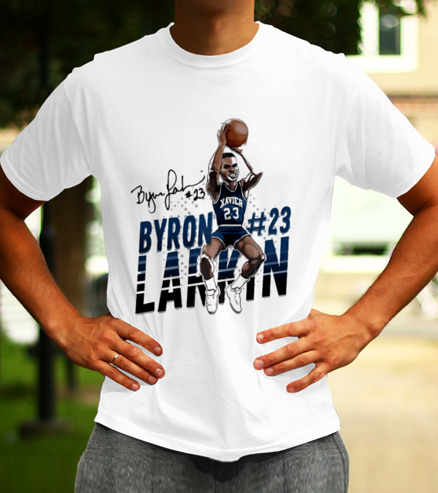 Byron Larkin #23 Xavier Basketball Hall Of Heroes T-Shirt