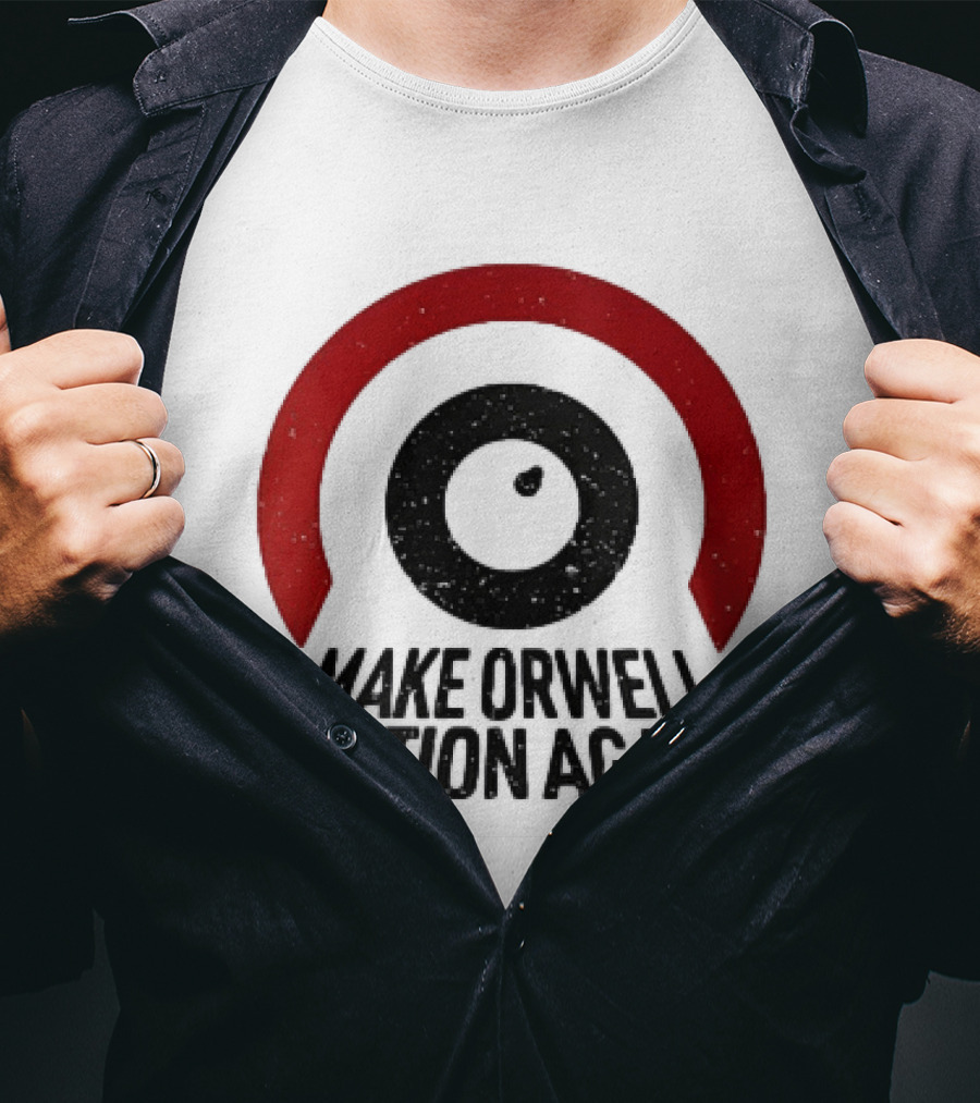 Make Orwell Fiction Again Political Symbol Red Eye Circle T-Shirt