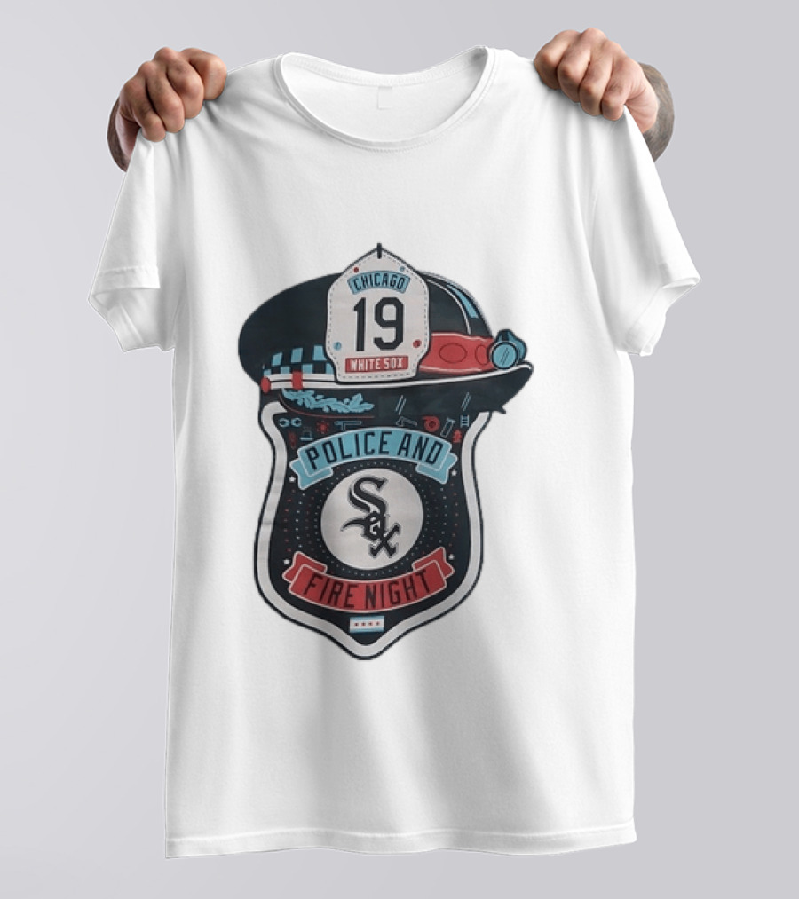 Chicago White Sox Police And Fire Night 19 Badge Hat Sox T-Shirt