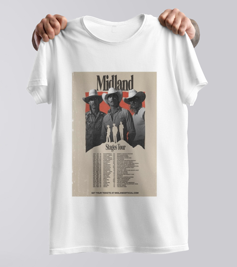 Midland Stages Tour 2026 Concert Dates And Locations T-Shirt