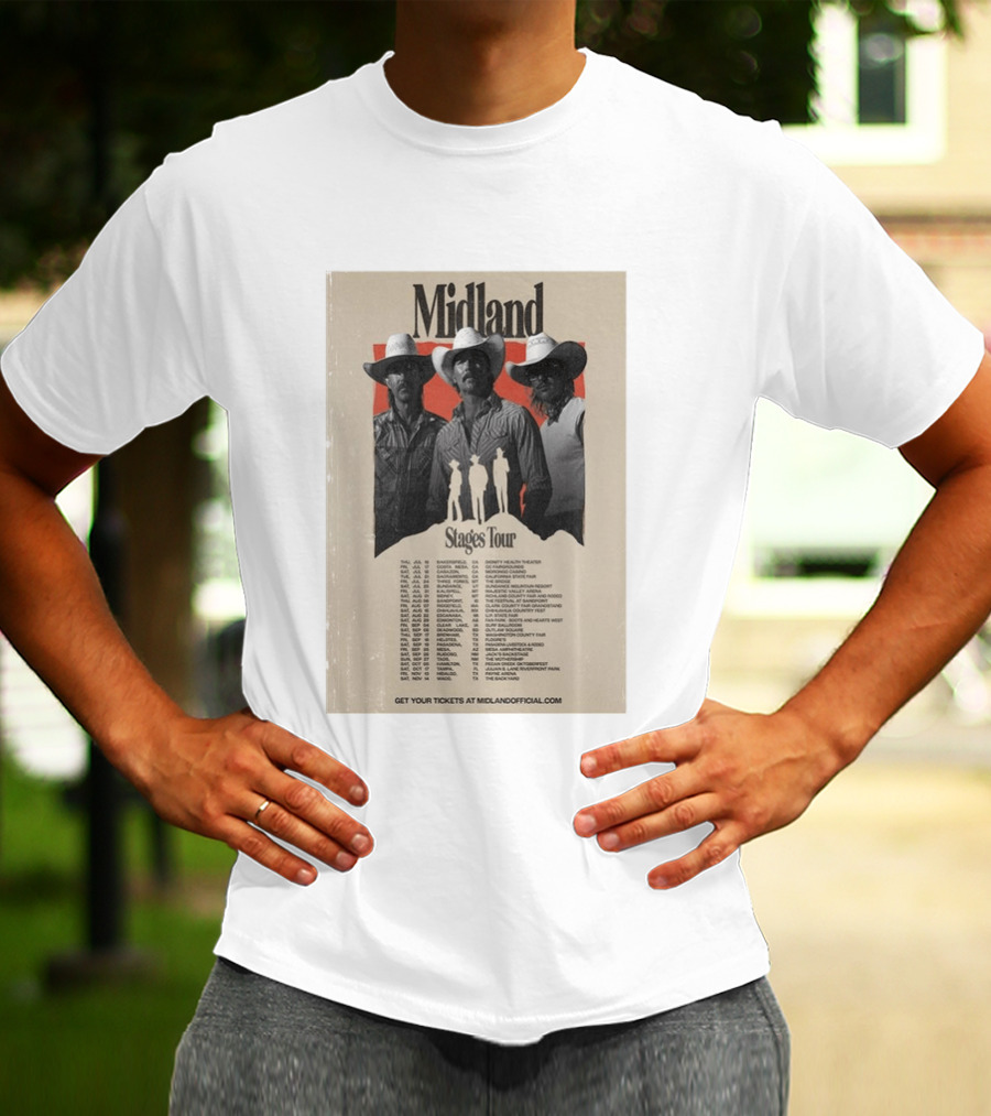 Midland Stages Tour 2026 Concert Dates And Locations T-Shirt