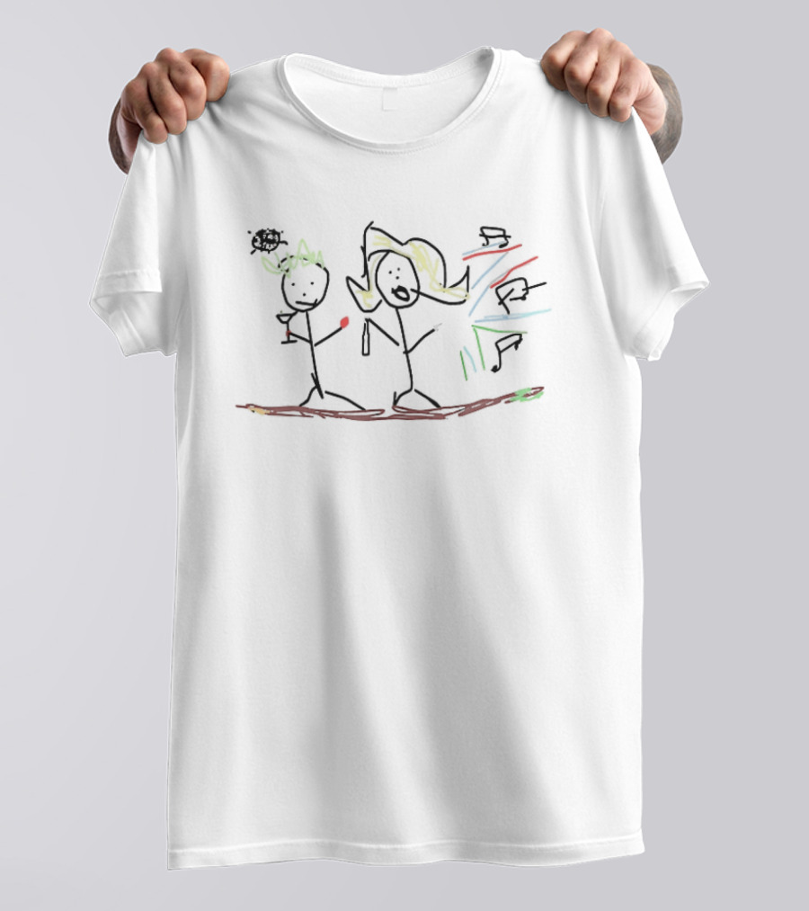 Disco Party Couple With Music Notes And Cocktails Vibes T-Shirt