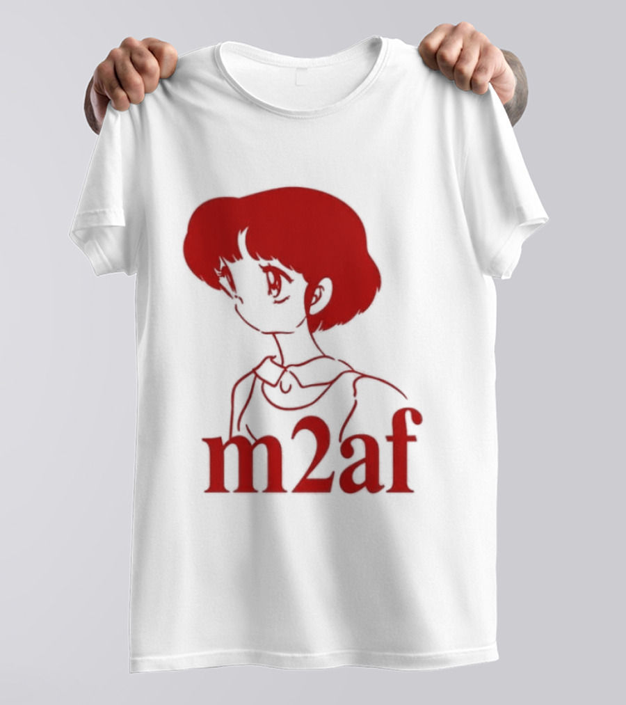 Nick M2af Ranma Anime Profile Red Sketch T-Shirt