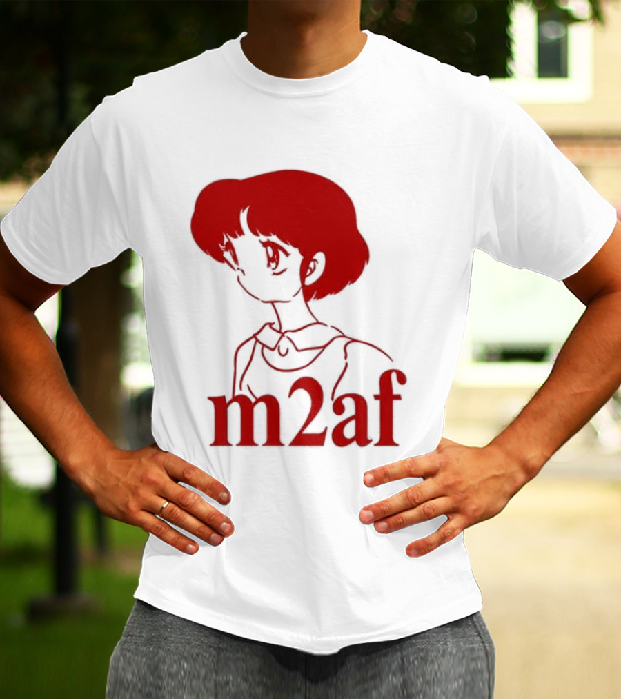 Nick M2af Ranma Anime Profile Red Sketch T-Shirt