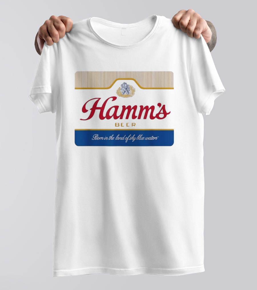 Hamm's Beer Born In The Land Of Sky Blue Waters Vintage Branding T-Shirt