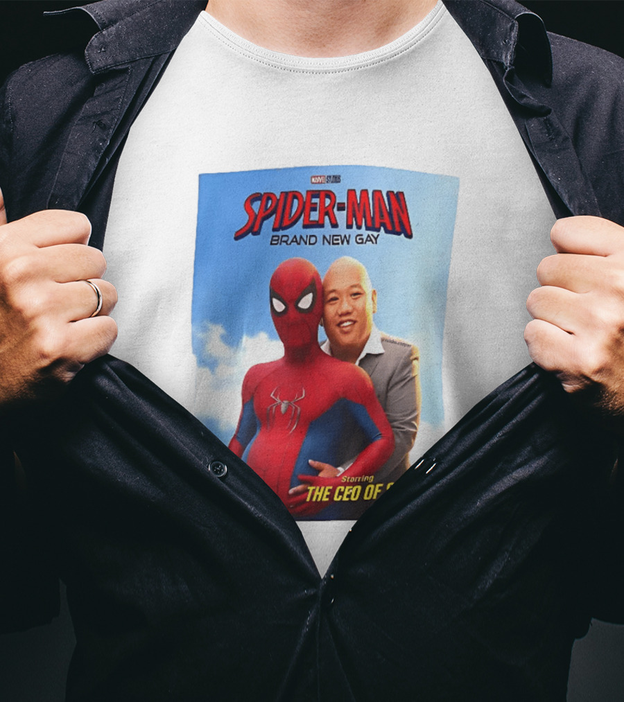 Spider Man Brand New Gay Starring The CEO Of Sex Marvel Studios T-Shirt