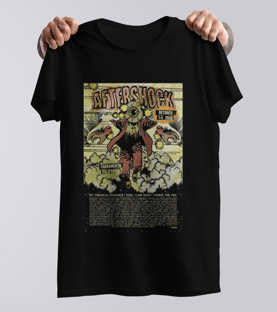 Aftershock Festival Sacramento California October 1 4 2026 My Chemical Romance Tool Limp Bizkit Pierce The Veil T-Shirt