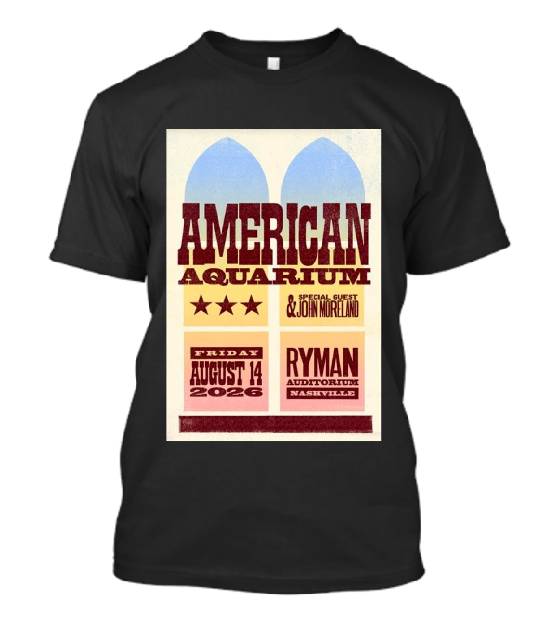 American Aquarium Special Guest John Moreland Ryman Auditorium Nashville August 14 2026 T-Shirt
