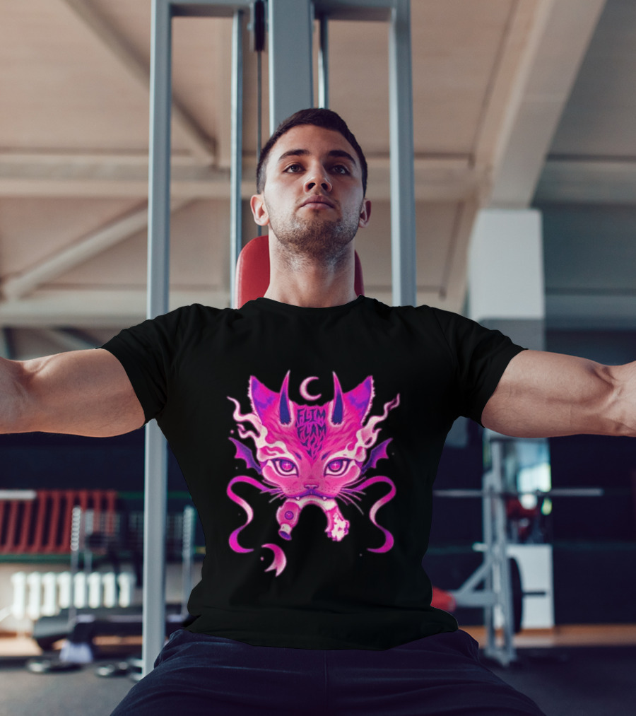 Flim Flam Flamingo DevilCat Fantasy T-Shirt
