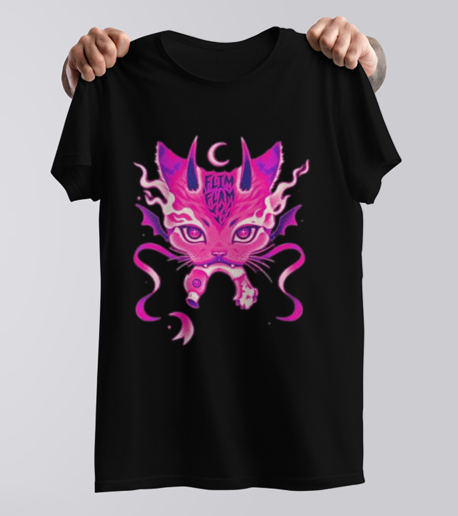 Flim Flam Flamingo DevilCat Fantasy T-Shirt