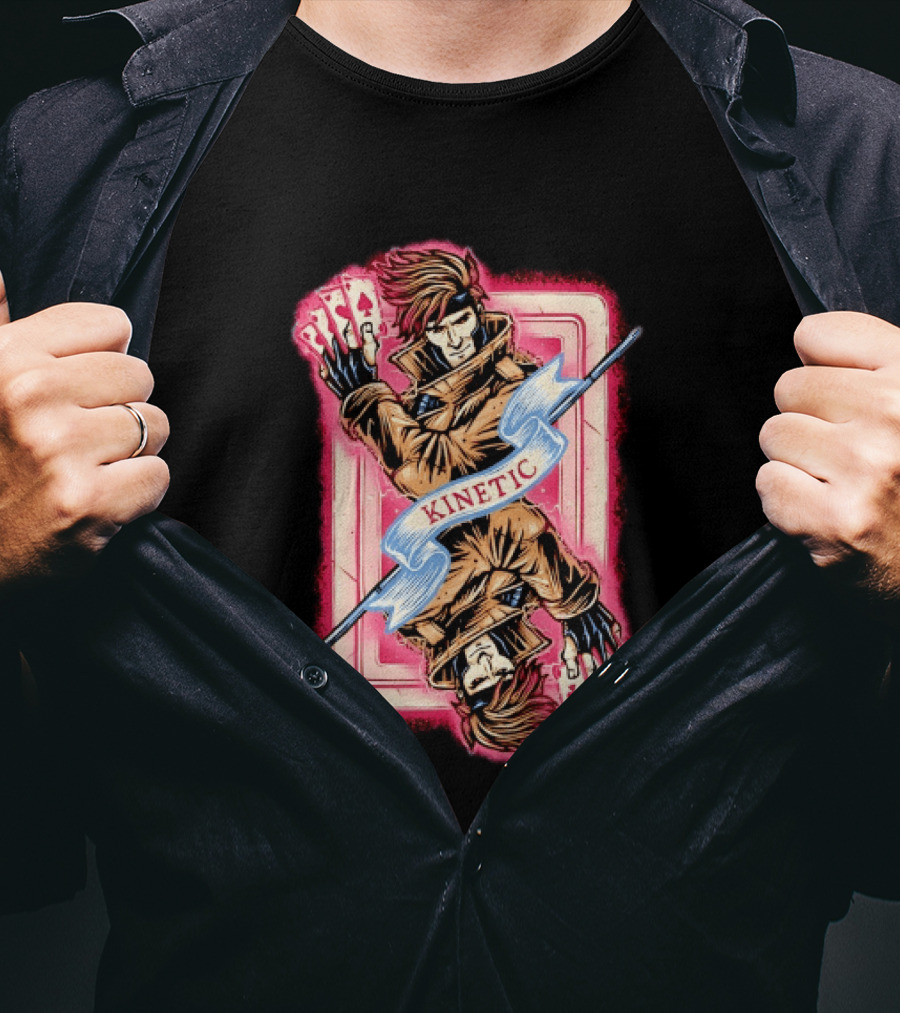 Gambit Kinetic Playing Card X Men Marvel T-Shirt