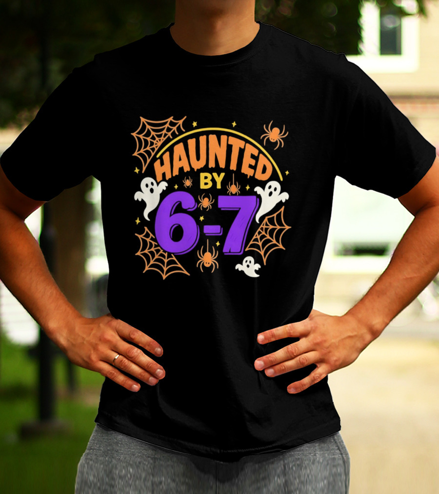 Haunted By 6 7 Ghosts Spiders And Webs Halloween T-Shirt