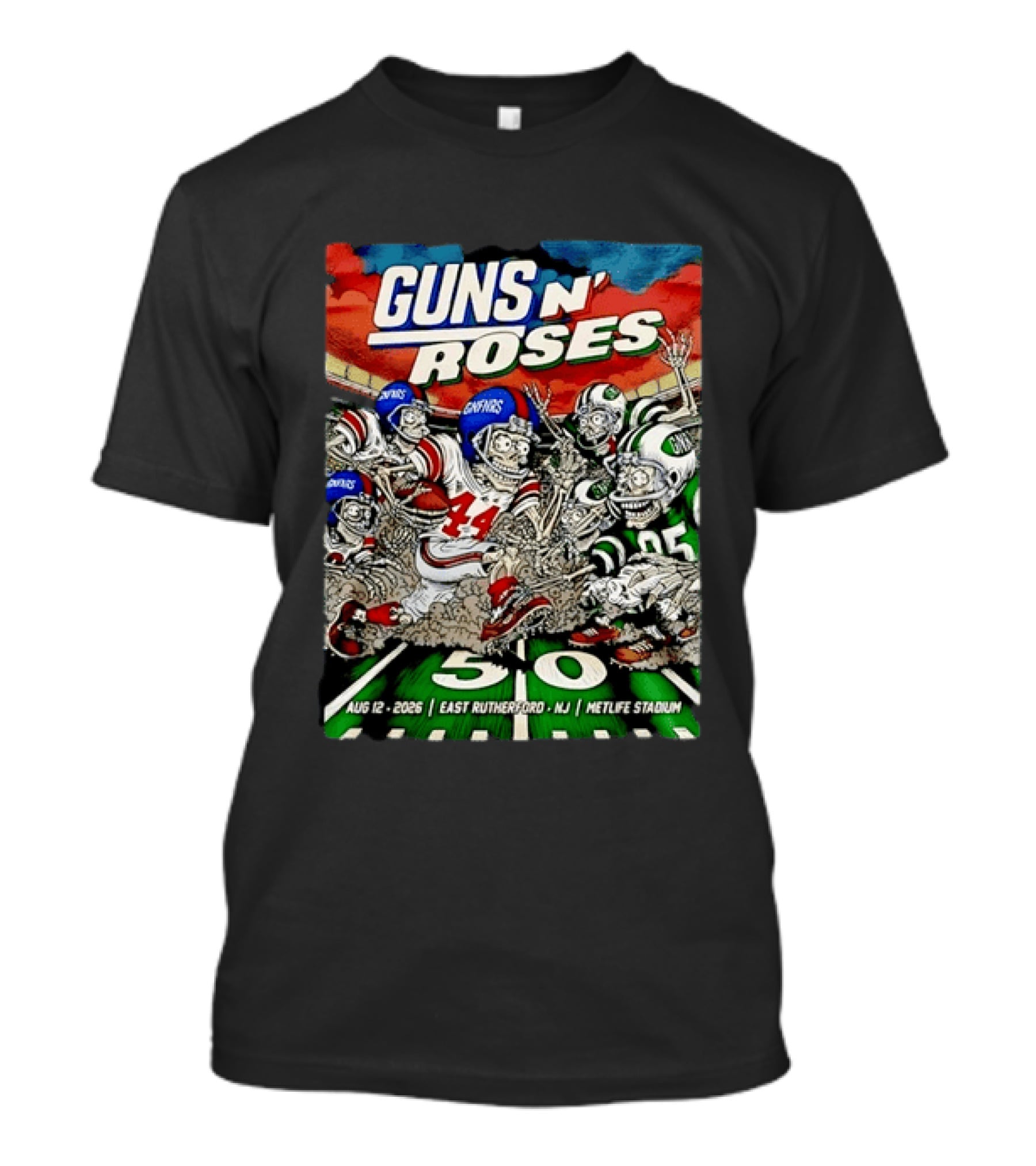 Guns N' Roses MetLife Stadium 2026 East Rutherford NJ Football Concert Tour August 12 T-Shirt