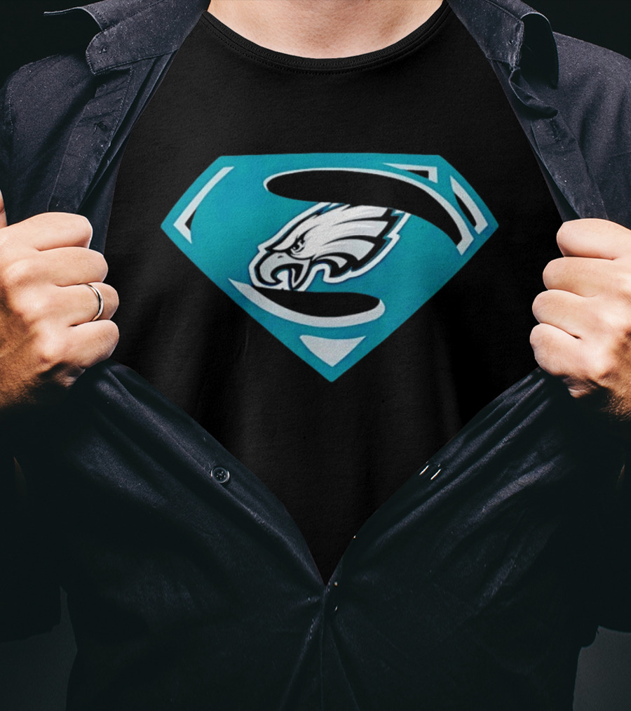 Philadelphia Eagles Superman Crest NFL Football Team T-Shirt