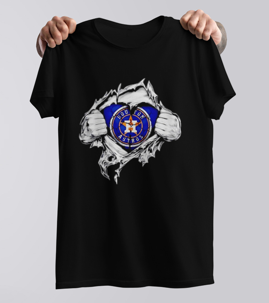 Houston Astros Ripped Skin MLB Baseball Hidden T-Shirt