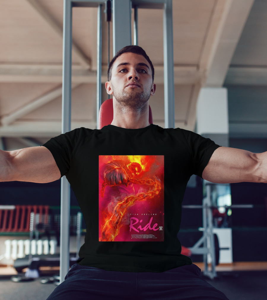Ryan Gosling Ride Movie Ghost Rider Flaming Chain Image T-Shirt