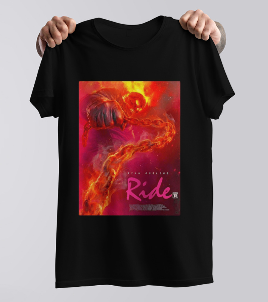 Ryan Gosling Ride Movie Ghost Rider Flaming Chain Image T-Shirt