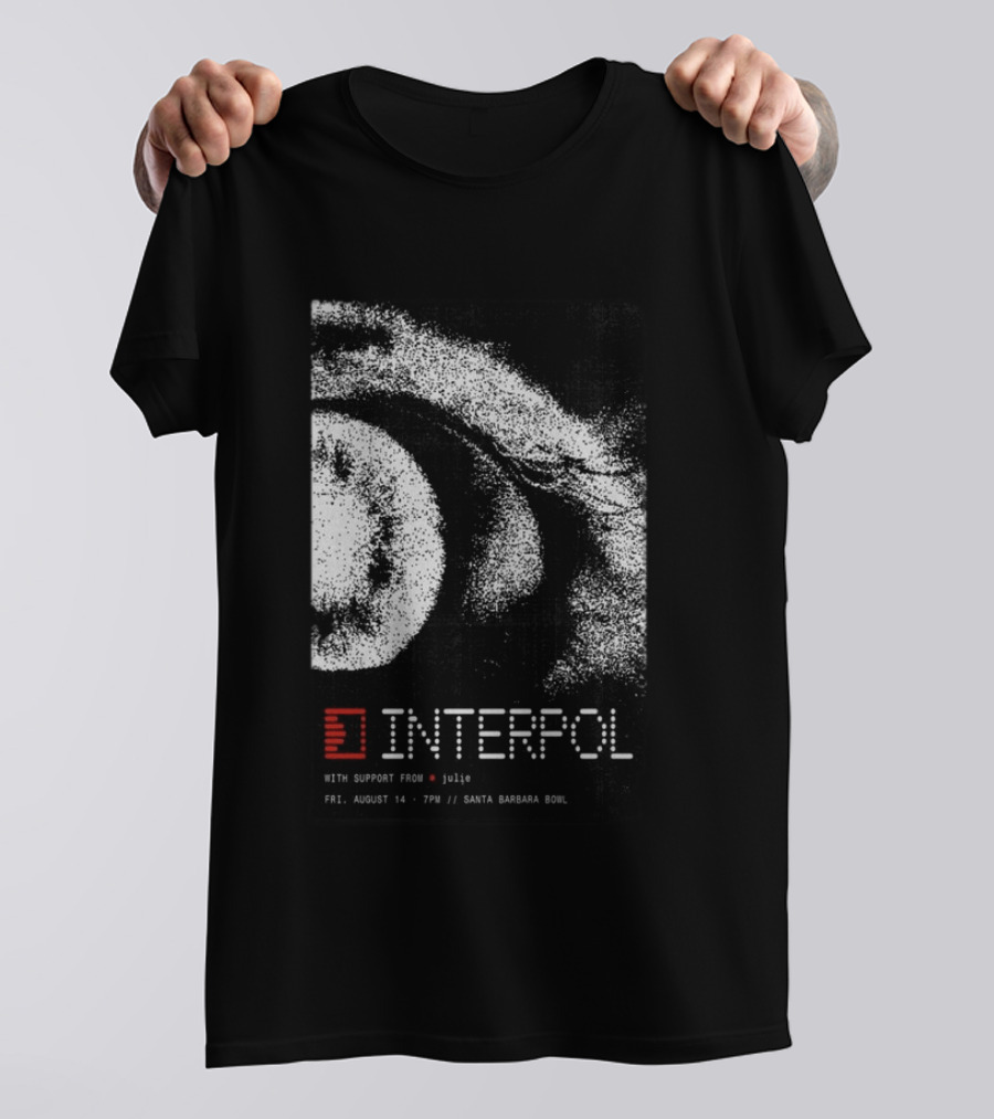 Interpol Santa Barbara Bowl Event August 14 7PM With Julje T-Shirt