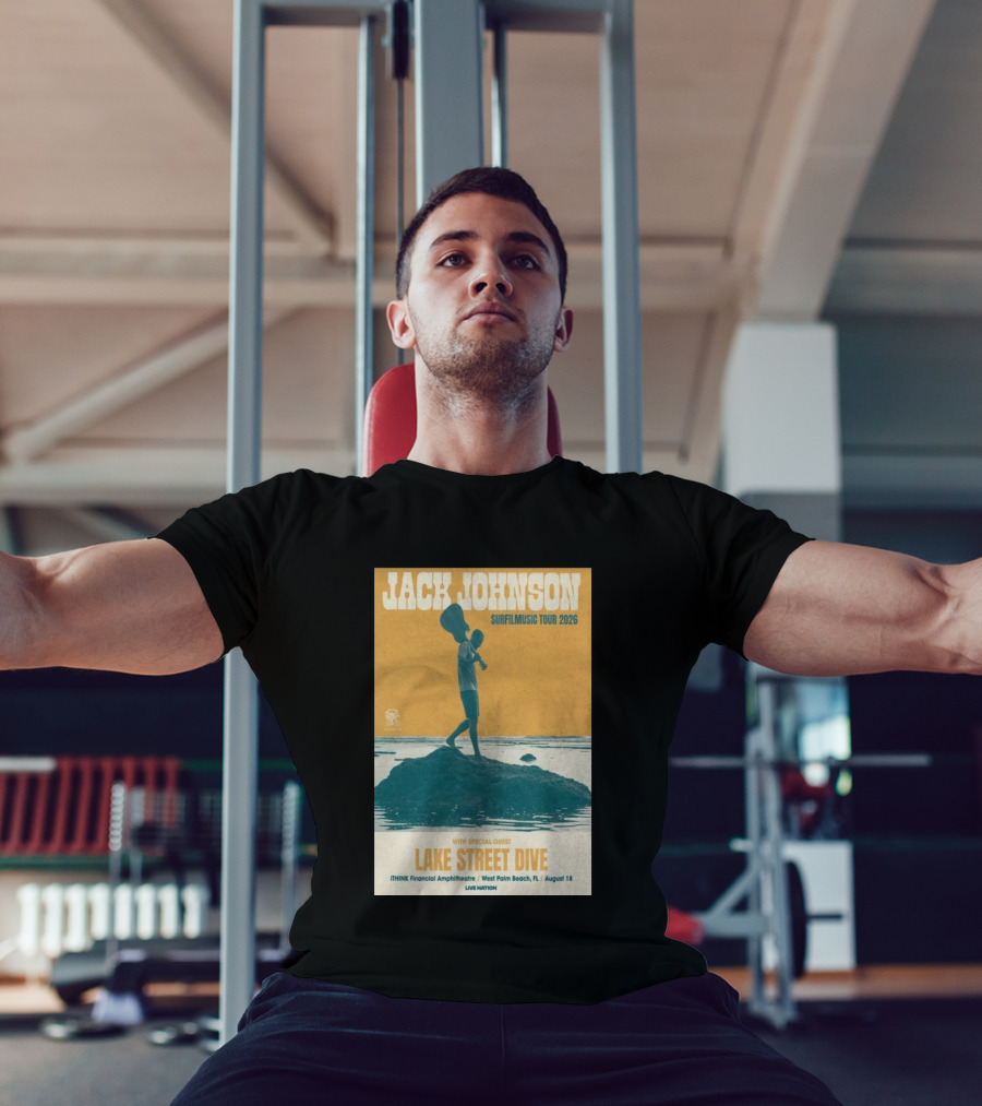Jack Johnson Surfilmusic Tour 2026 Lake Street Dive ITHINK Financial Amphitheatre West Palm Beach August 18 T-Shirt