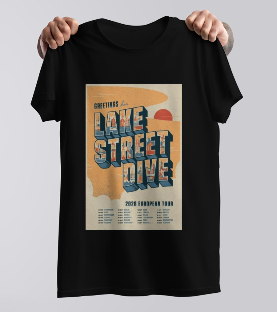 Greetings From Lake Street Dive 2026 European Tour Paris October 16 Le Bataclan T-Shirt