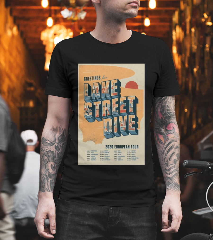 Greetings From Lake Street Dive 2026 European Tour Paris October 16 Le Bataclan T-Shirt