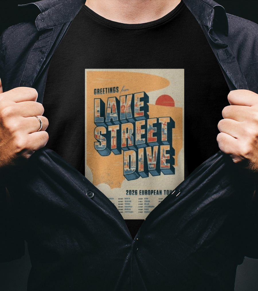 Greetings From Lake Street Dive 2026 European Tour Paris October 16 Le Bataclan T-Shirt