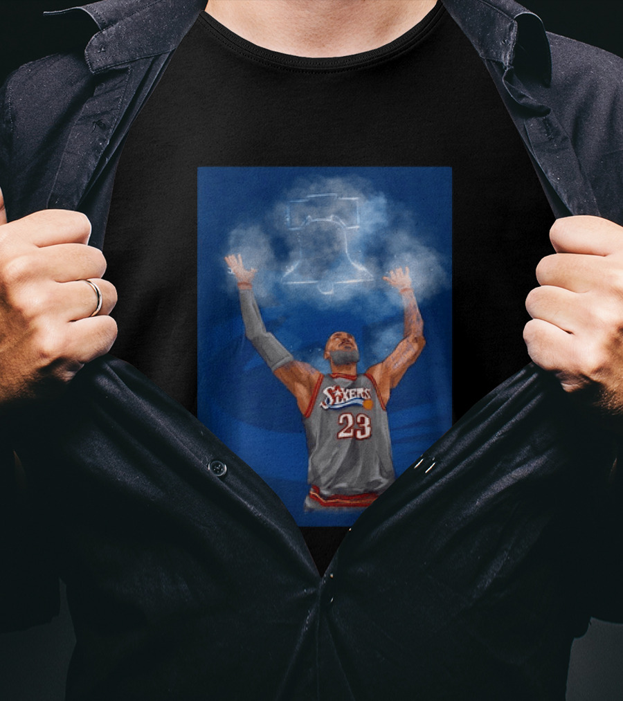 LeBron James Philadelphia 76ers 23 Liberty Bell Jersey T-Shirt