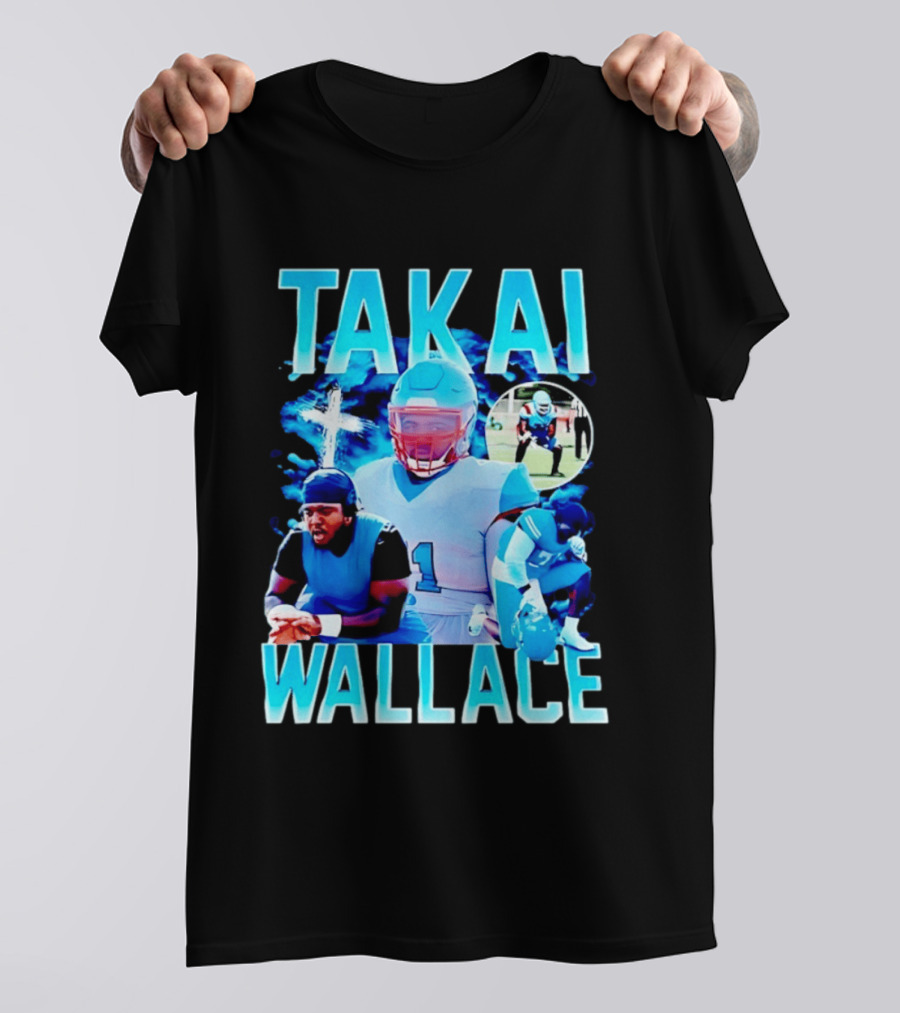 Takai Wallace Football Athlete Sports Action Collage T-Shirt