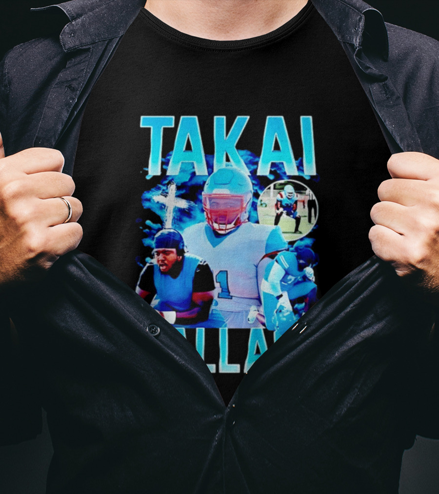 Takai Wallace Football Athlete Sports Action Collage T-Shirt