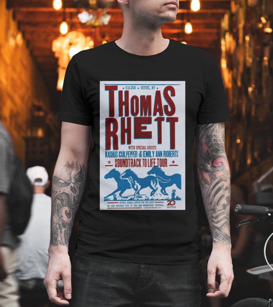 Thomas Rhett Bethel NY 2026 Soundtrack To Life Tour Kashus Culpepper Emily Ann Roberts T-Shirt