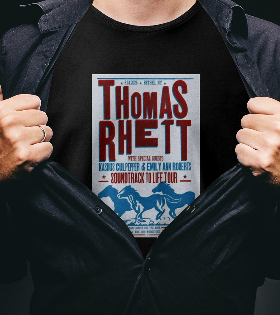 Thomas Rhett Bethel NY 2026 Soundtrack To Life Tour Kashus Culpepper Emily Ann Roberts T-Shirt