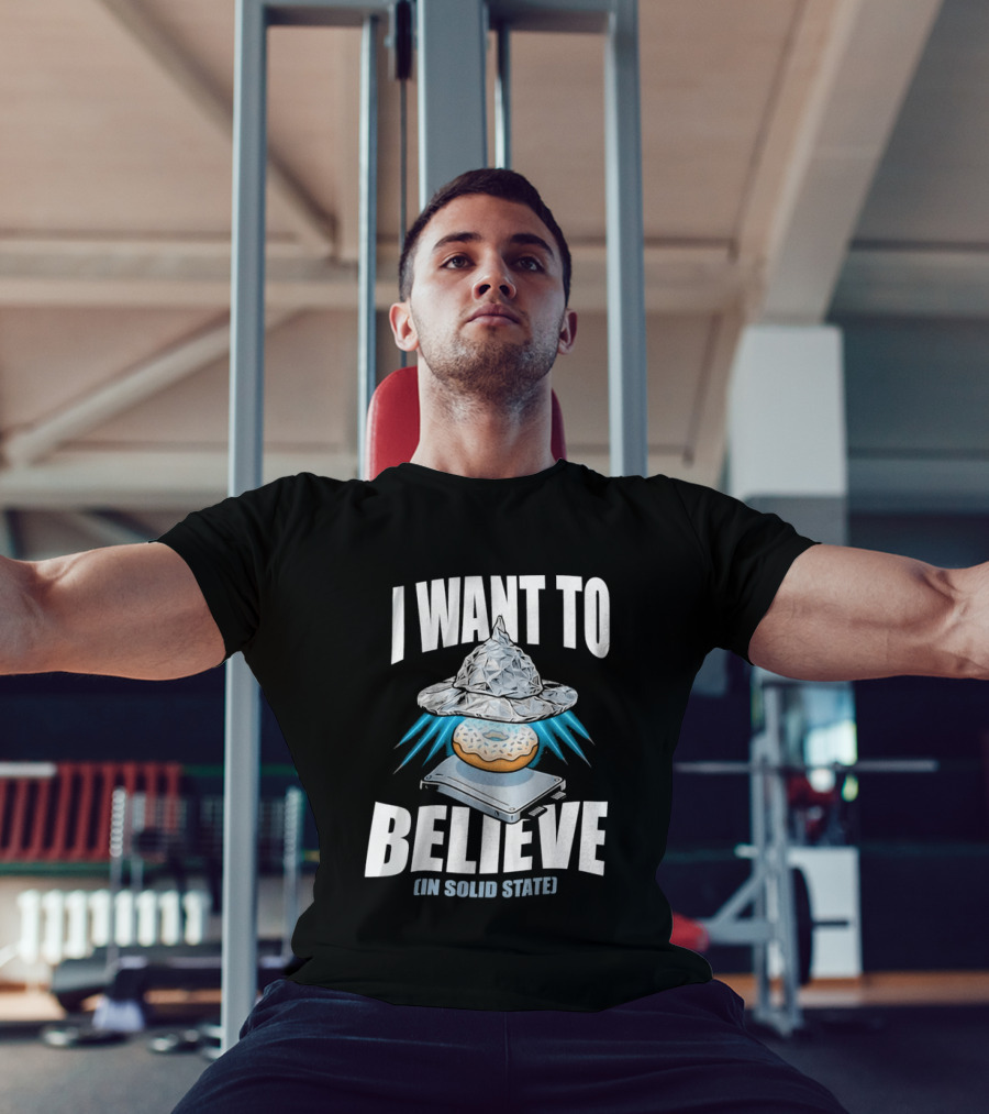 I Want To Believe UFO Donut In Solid State T-Shirt