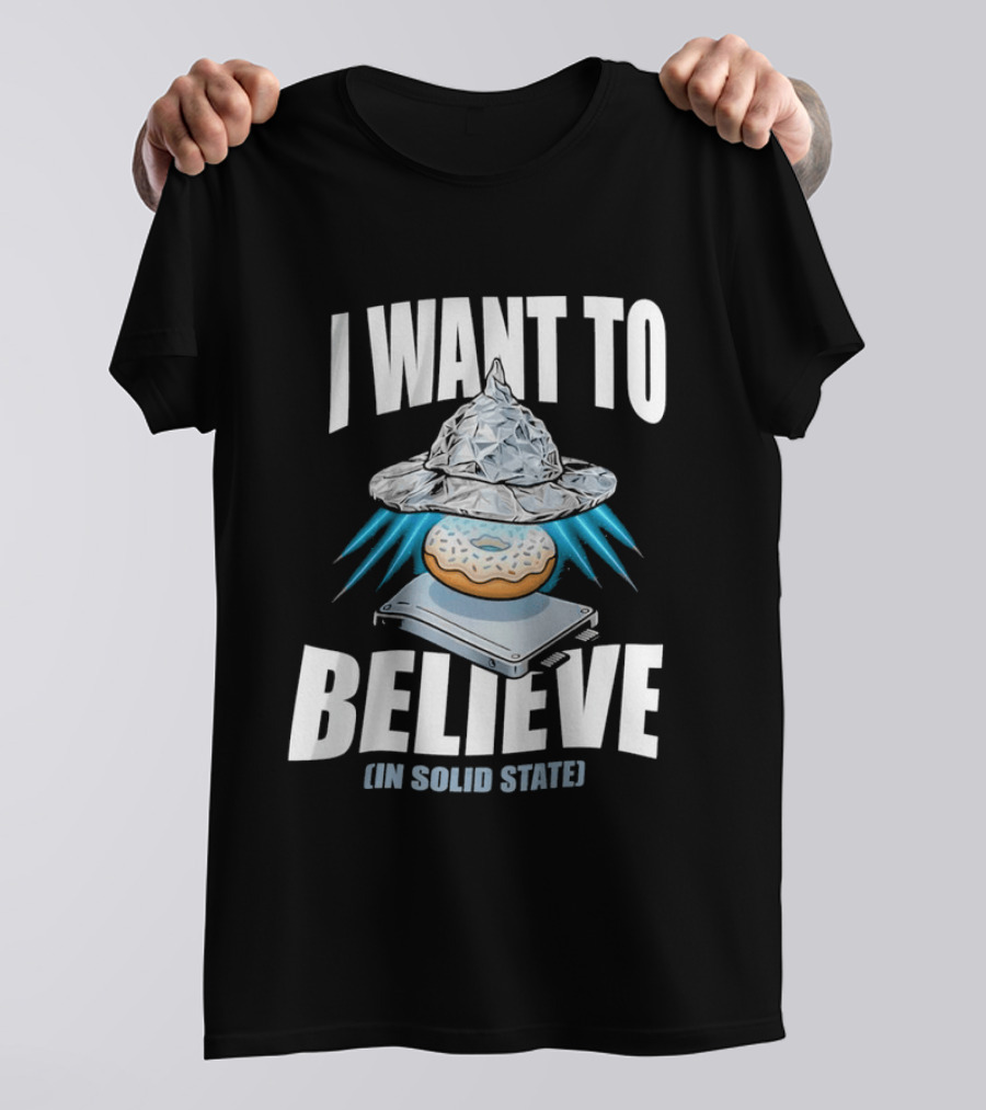 I Want To Believe UFO Donut In Solid State T-Shirt