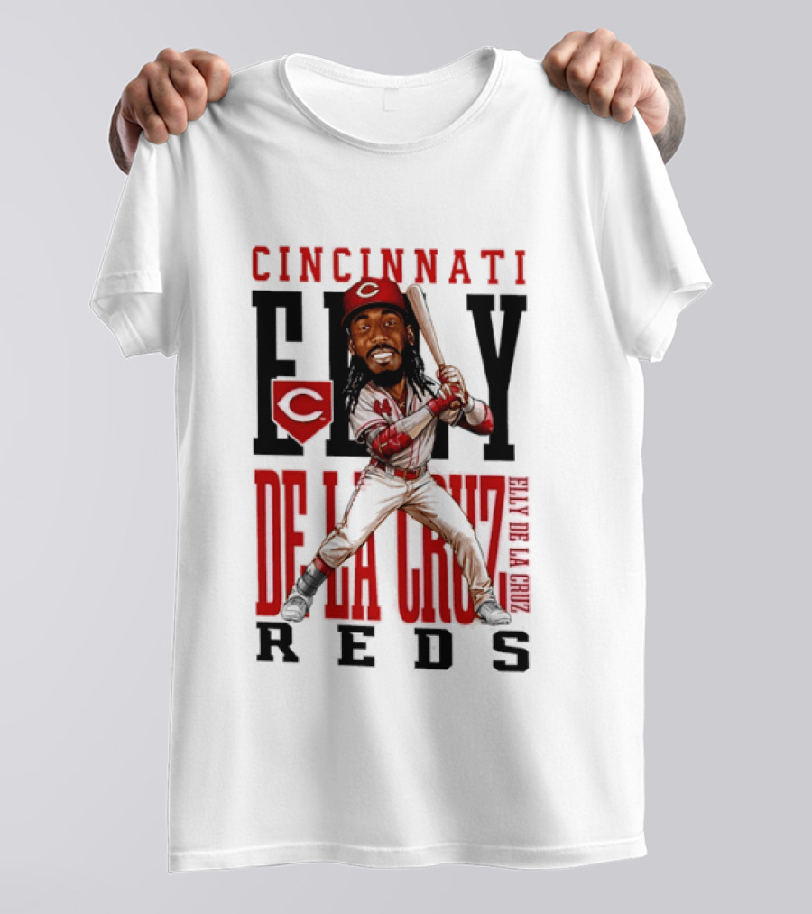 Cincinnati Reds Elly De La Cruz Baseball Caricature T-Shirt