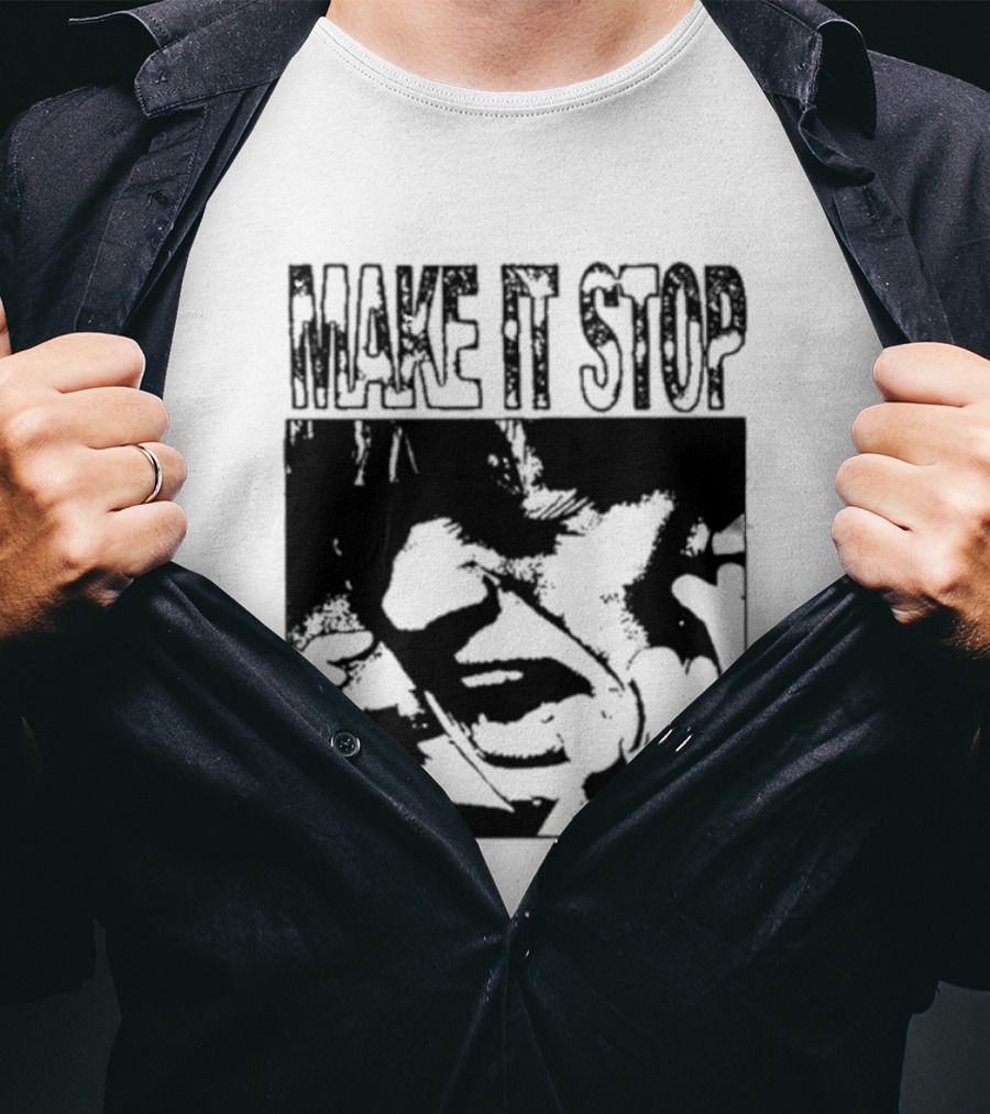 Make It Stop Scream Distress Anxiety Black And White T-Shirt