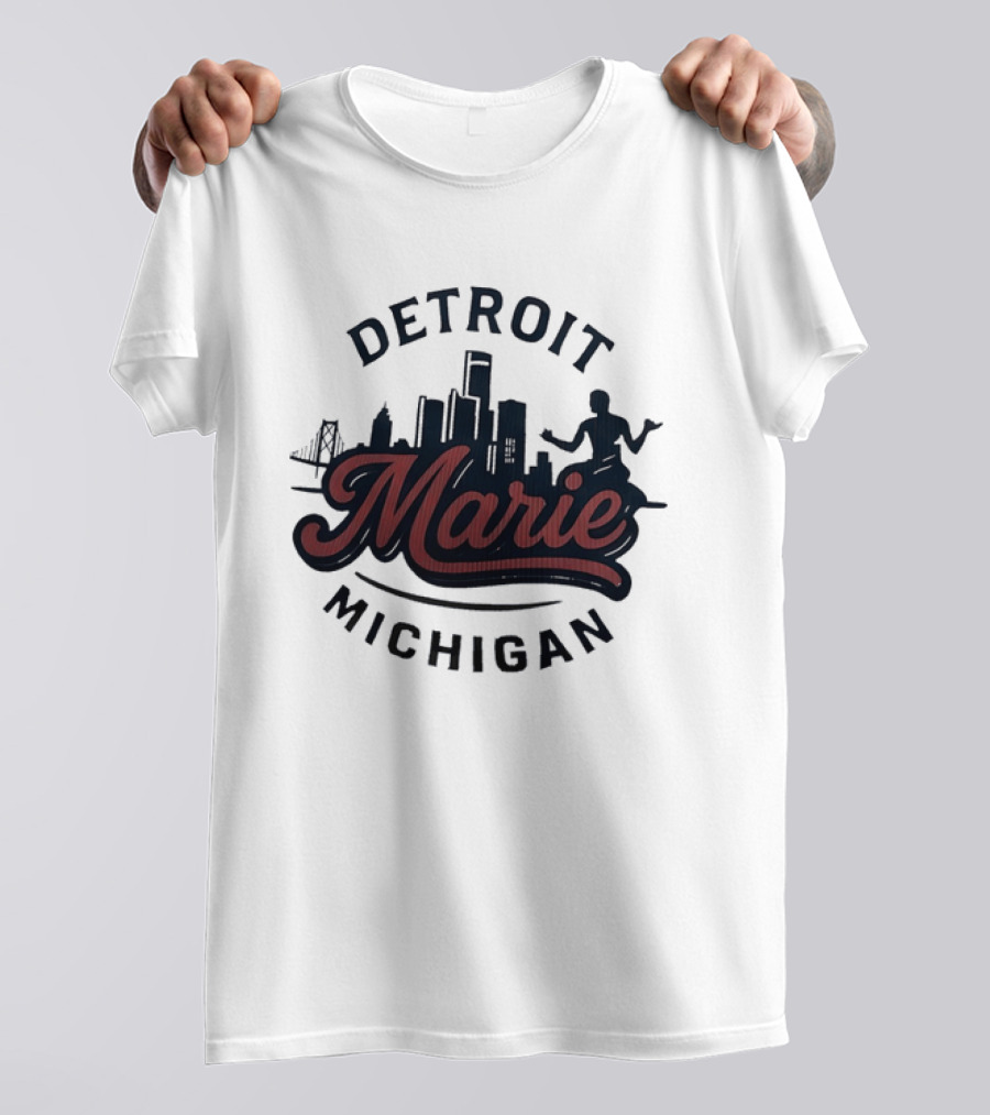 Detroit Michigan Marie Skyline T-Shirt