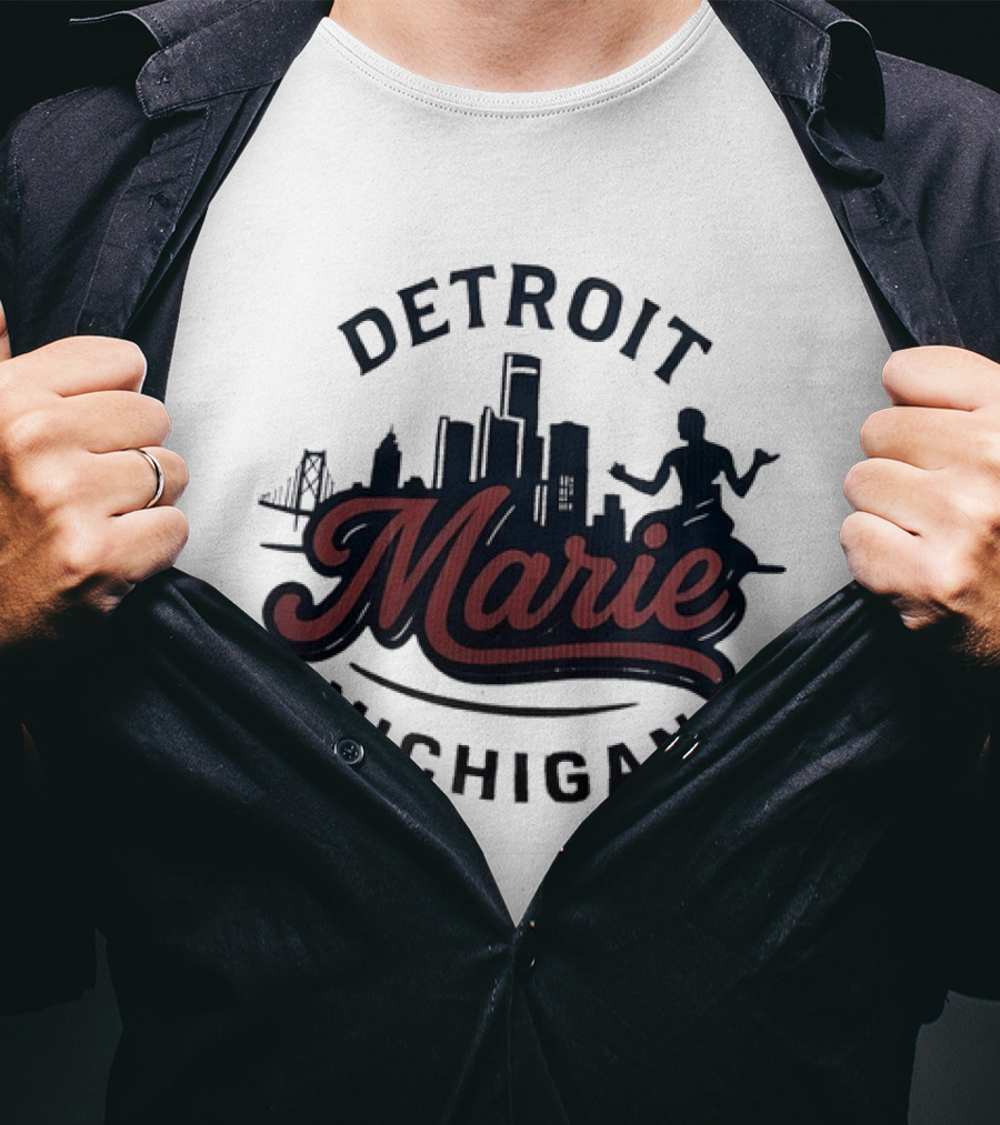 Detroit Michigan Marie Skyline T-Shirt