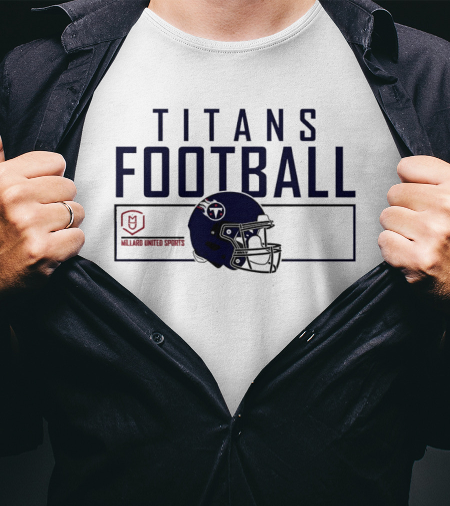 Millard United Sports Titans Football Helmet T-Shirt
