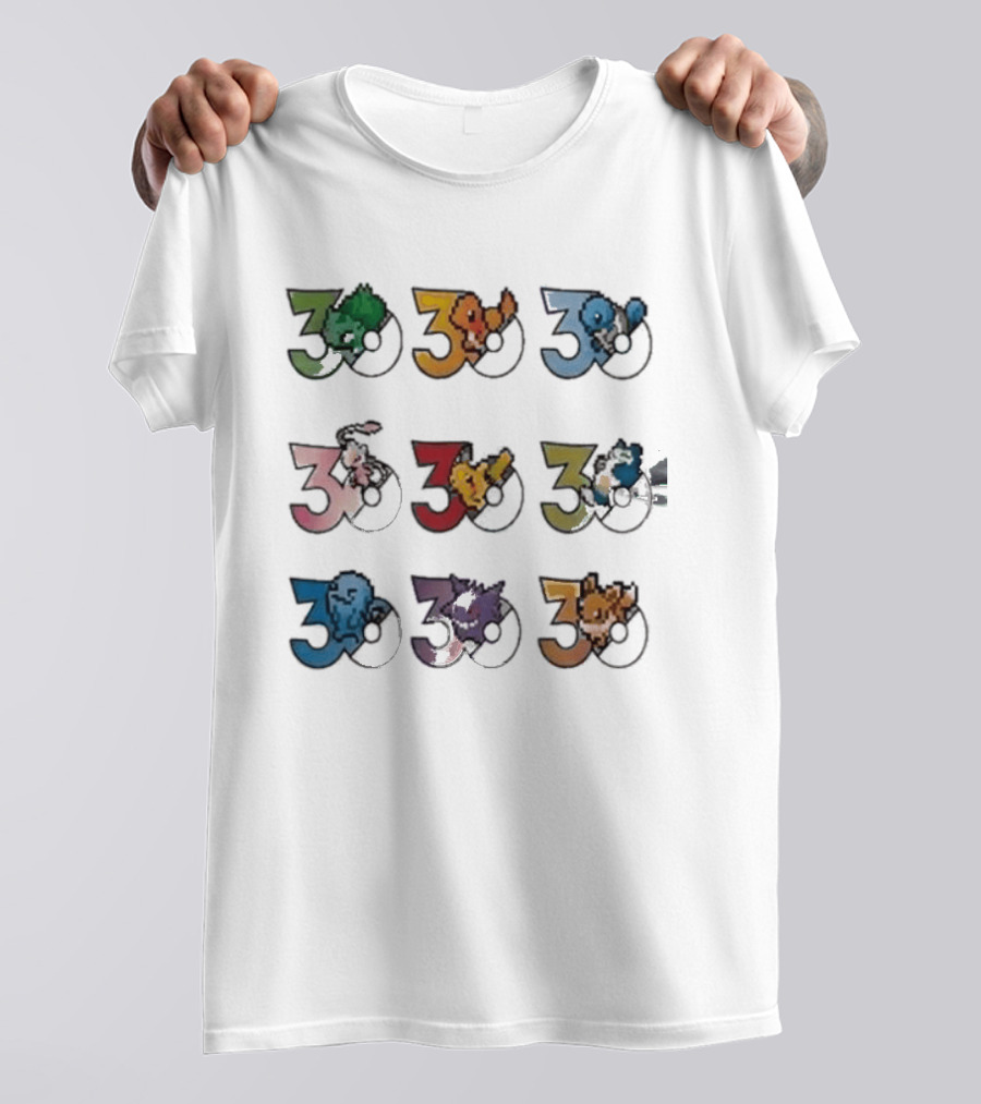 Uniqlo Pokemon Pixel 8 Bit 30th Anniversary T-Shirt