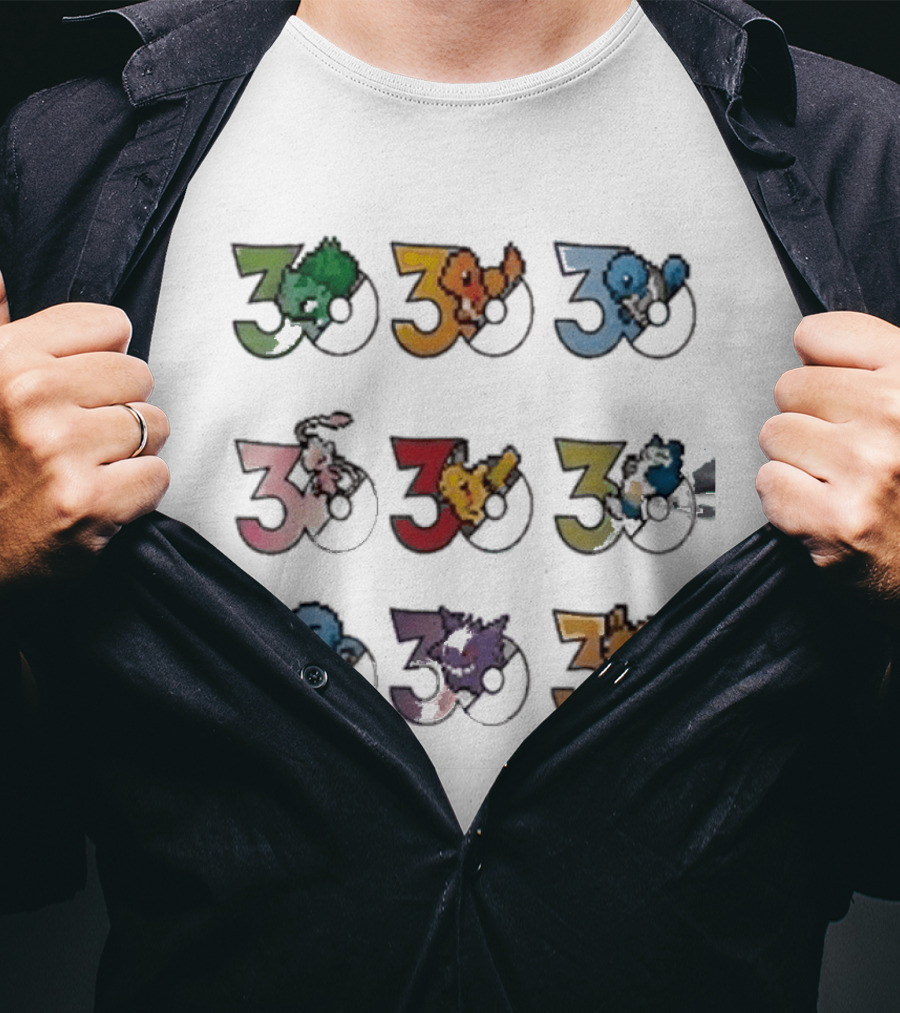 Uniqlo Pokemon Pixel 8 Bit 30th Anniversary T-Shirt