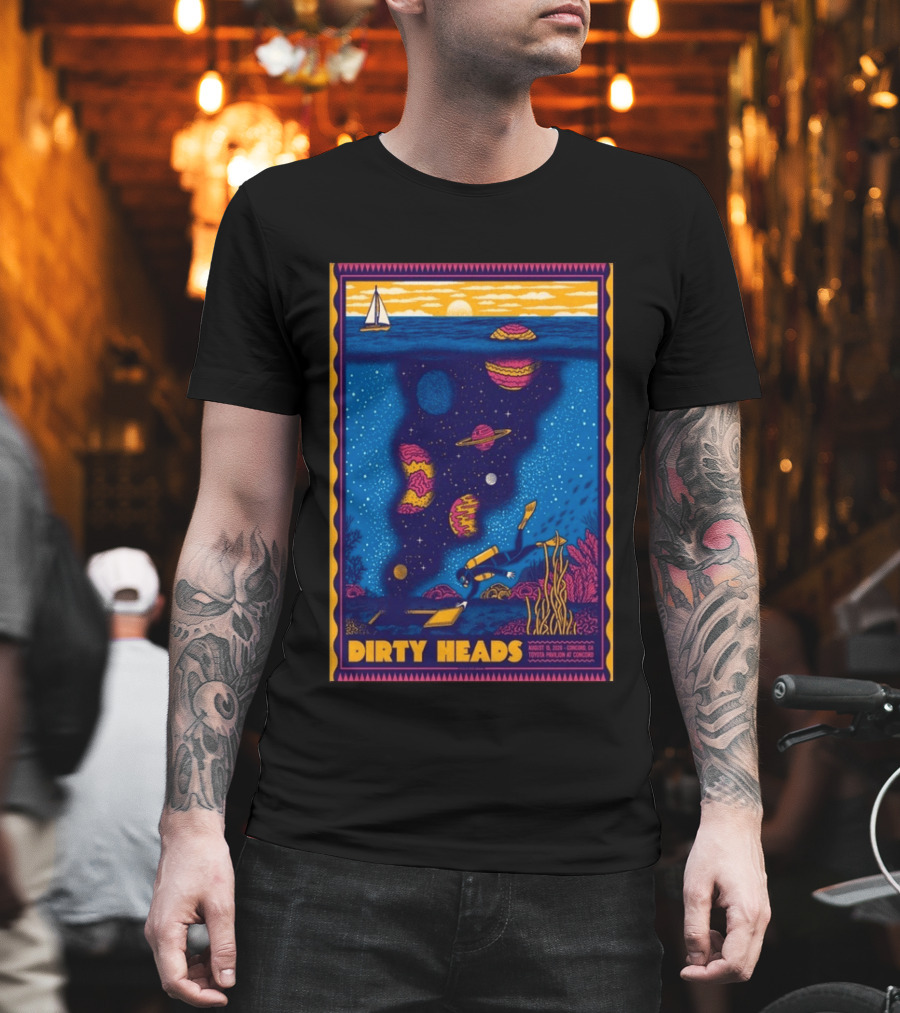 Dirty Heads August 15 2026 Tour Concord CA With Underwater Cosmic Scene T-Shirt