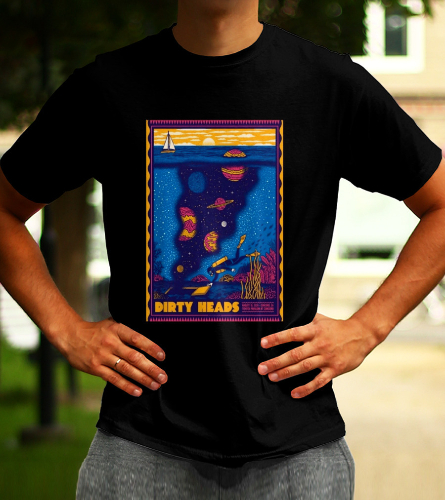 Dirty Heads August 15 2026 Tour Concord CA With Underwater Cosmic Scene T-Shirt