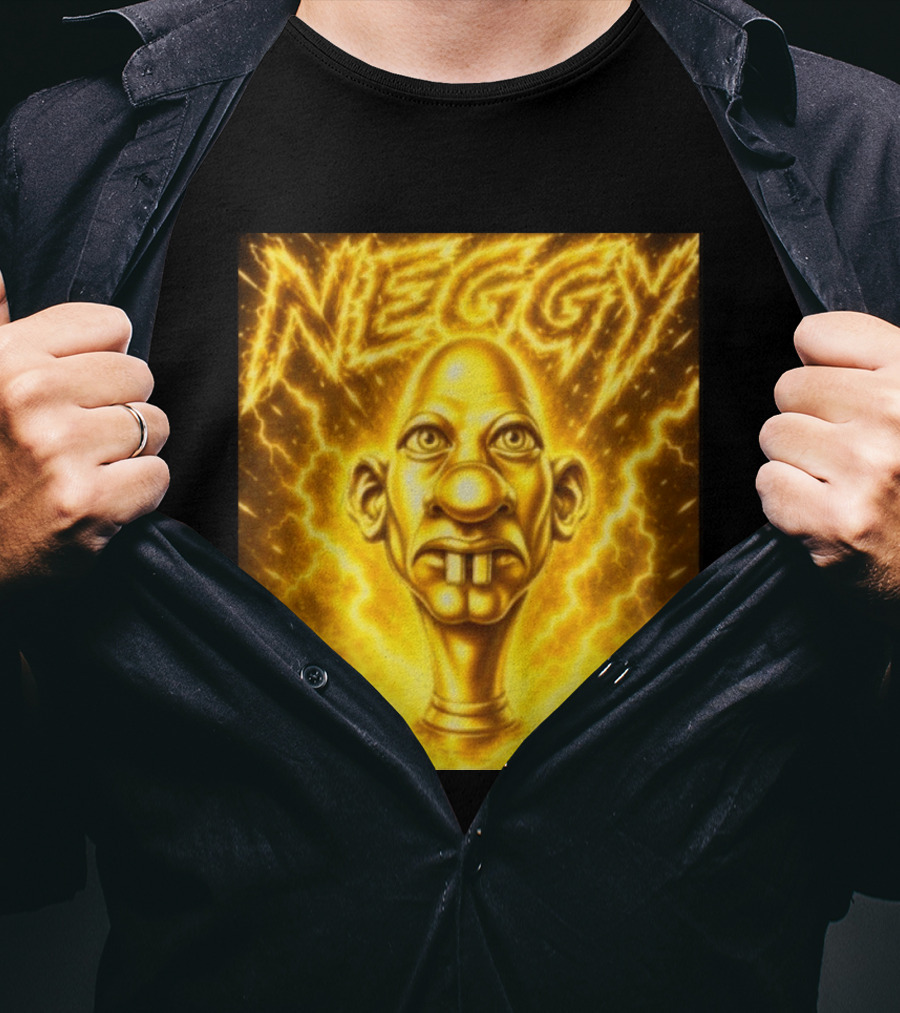 NEGGY Electric Manny Golden Lightning Face T-Shirt