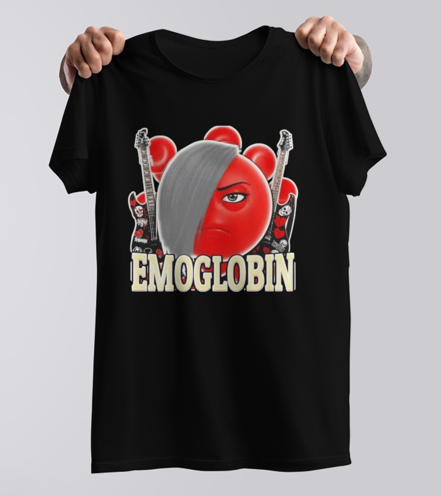 EMOGLOBIN Goblin Emoji With Emo Guitar T-Shirt